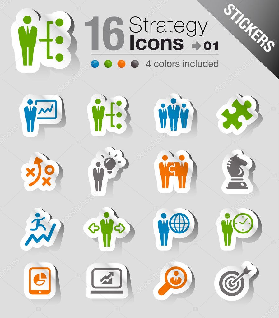 Stickers - Business strategy and management icons