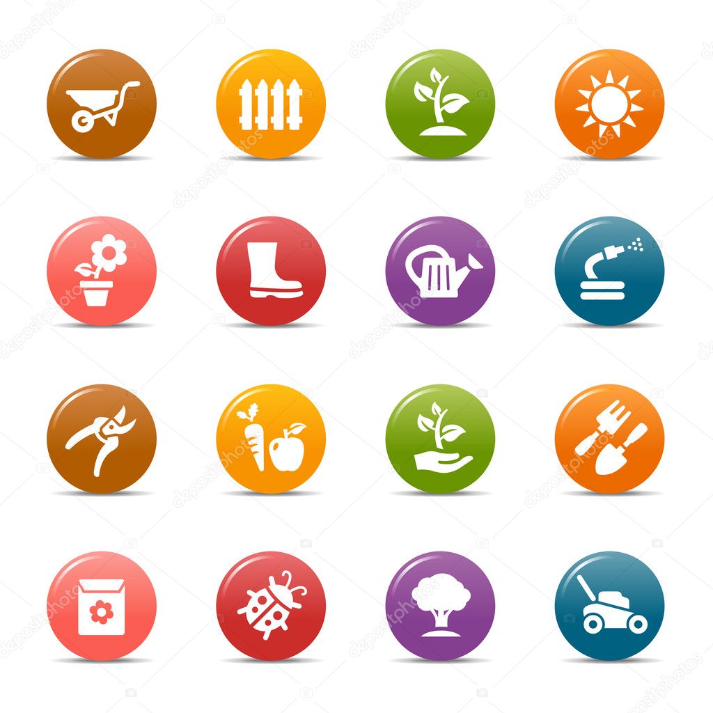 Colored Dots - Gardening icons