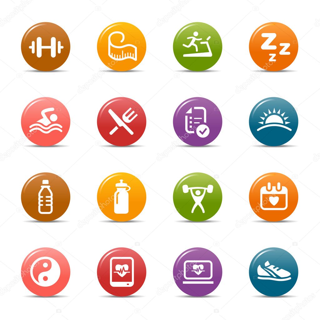 Colored Dots - Health and Fitness icons