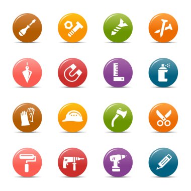 renkli noktalar - araçları ve inşaat simgeler