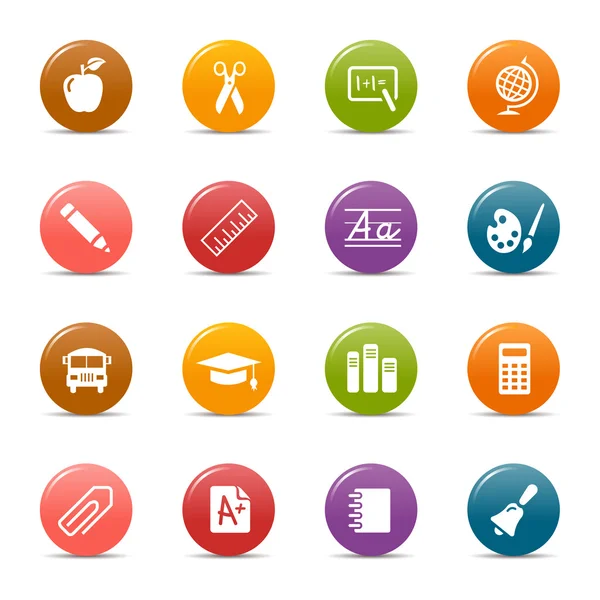 Colored Dots - School and University Icons — Stock Vector