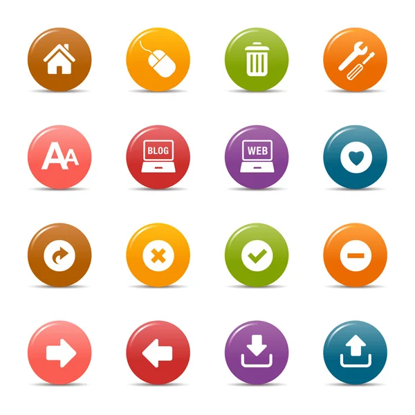 Puntos de colores - Sitio web e iconos de Internet — Vector de stock