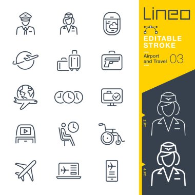 Lineo Düzenlenebilir Vuruş - Havaalanı ve Seyahat ana hatleri simgeleri