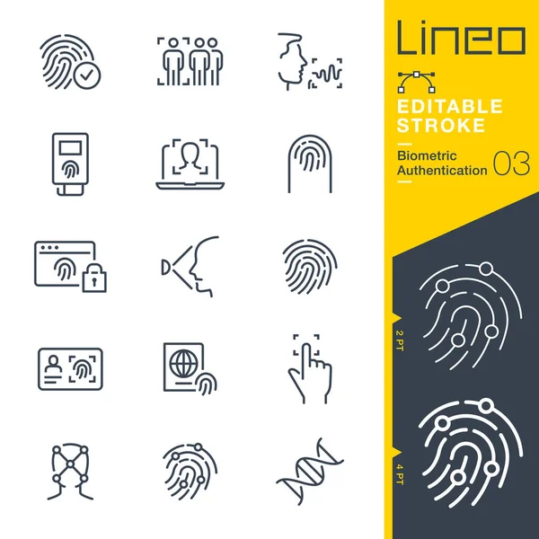 Lineo Editable Stroke Ikony Čar Biometrické Autentizace Vektorová Grafika
