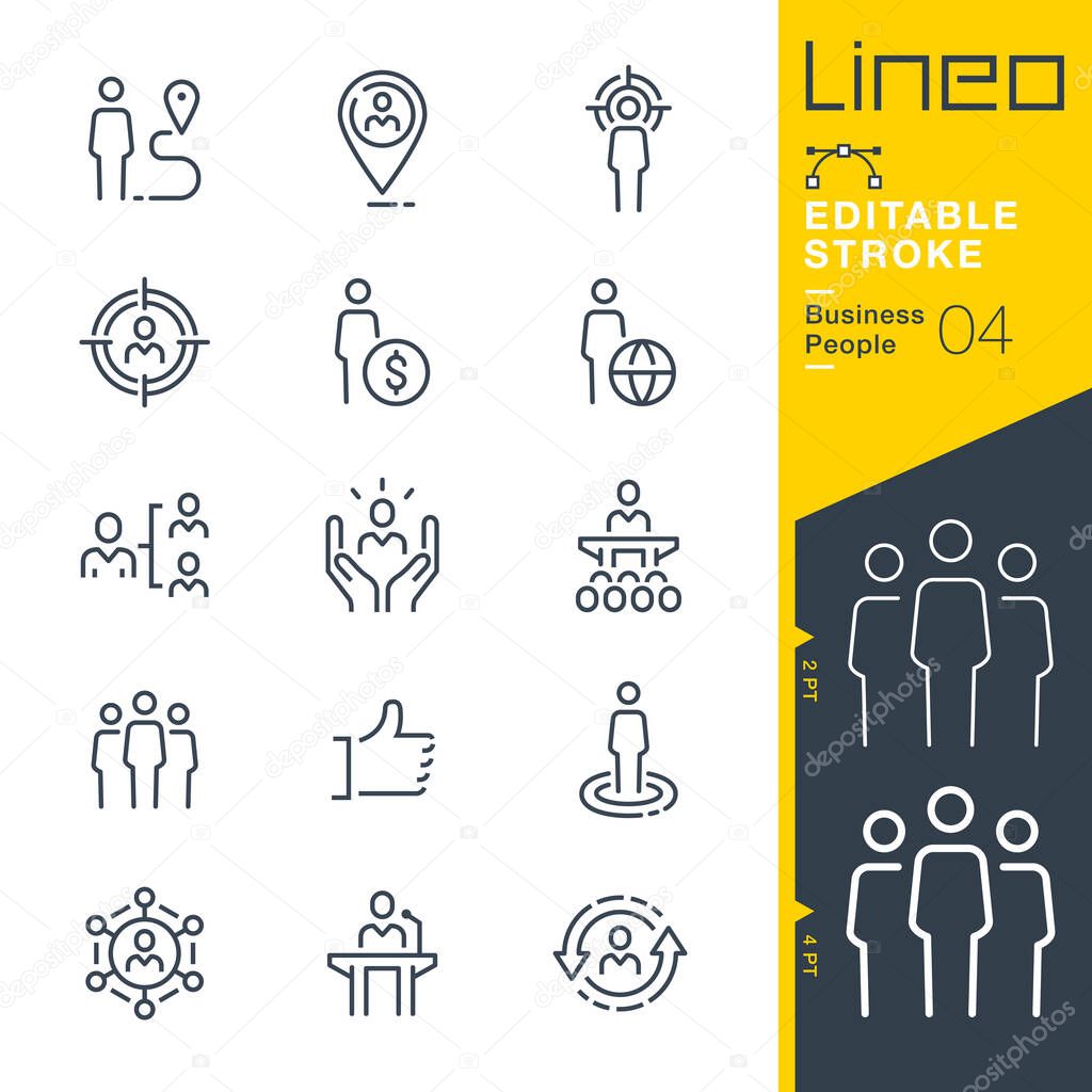 Lineo Editable Stroke - Business People line icons