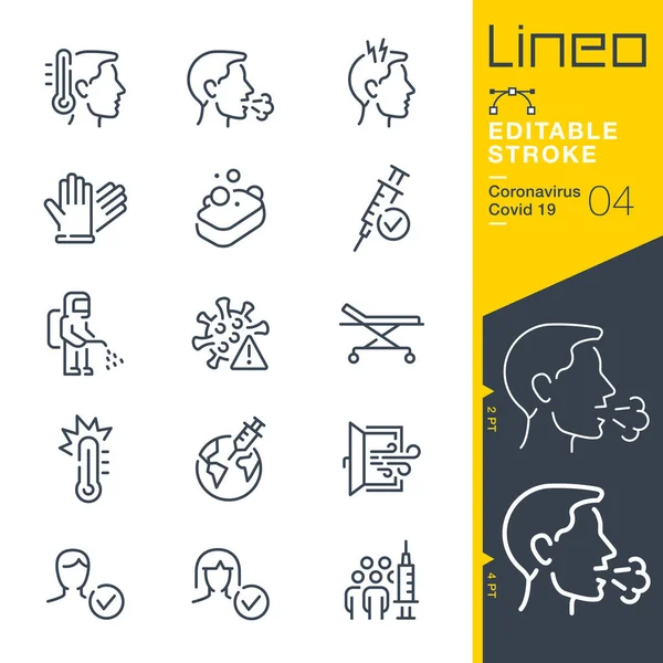 Coup Modifiable Lineo Coronavirus Covid Icônes Ligne Graphismes Vectoriels