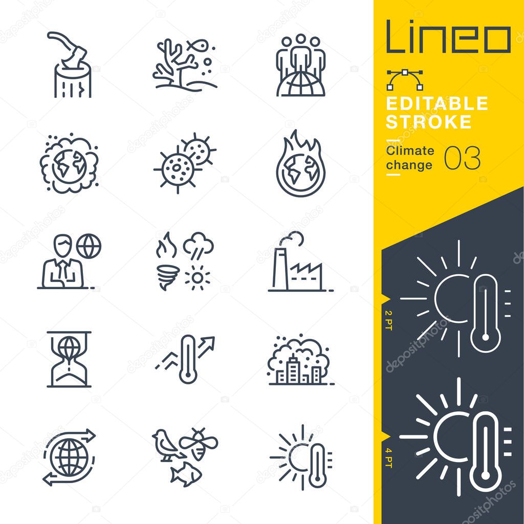 Lineo Editable Stroke - Climate change line icons