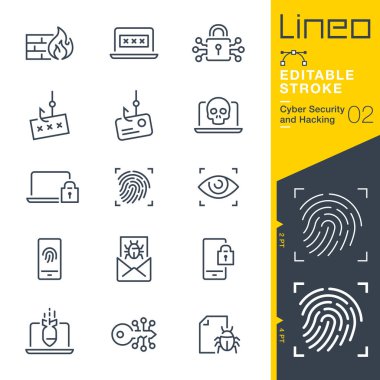 Lineo Düzenlenebilir Vuruş - Siber Güvenlik ve Hackleme ana hatları simgeleri