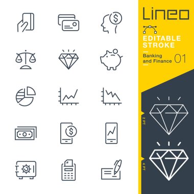 Lineo Düzenleme Vuruşu - Bankacılık ve Finans satırı simgeleri