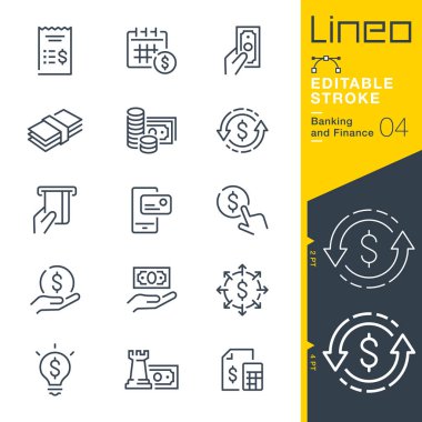 Lineo Editable Stroke - Banking and Finance line icons clipart
