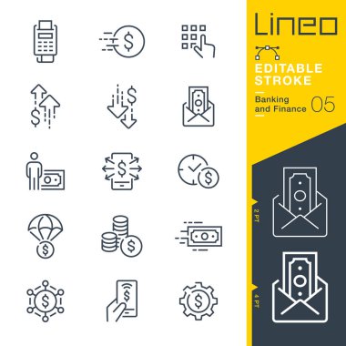 Lineo Düzenleme Vuruşu - Bankacılık ve Finans satırı simgeleri