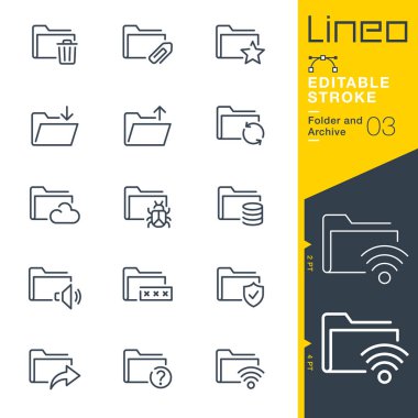 Lineo Düzenlenebilir Vuruş - Dizin ve Arşiv satır simgeleri