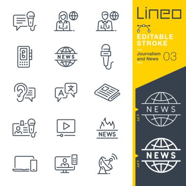 Lineo Düzenleme Vuruşu - Gazetecilik ve Haber hattı simgeleri