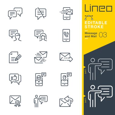 Lineo Düzenlenebilir Vuruş - İleti ve E- posta satırı simgeleri