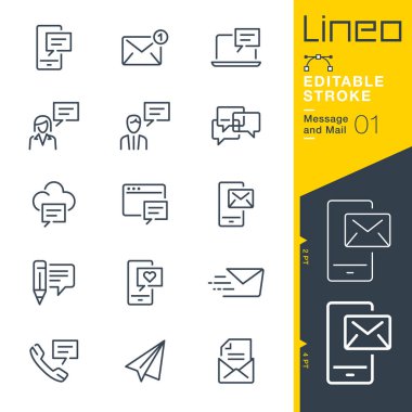 Lineo Düzenlenebilir Vuruş - İleti ve E- posta satırı simgeleri