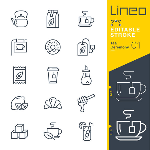 Lineo Editable Stroke - Tea Ceremony line icons