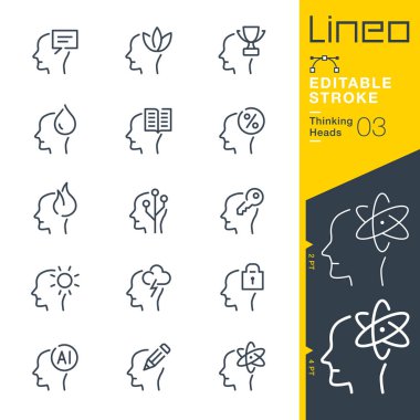 Lineo Düzenlenebilir Vuruşlar - Düşünen Başlar satır simgeleri