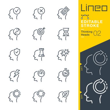 Lineo Düzenlenebilir Vuruşlar - Düşünen Başlar satır simgeleri