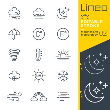 Lineo Düzenleme Vuruşu - Hava ve Meteoroloji çizgi simgeleri