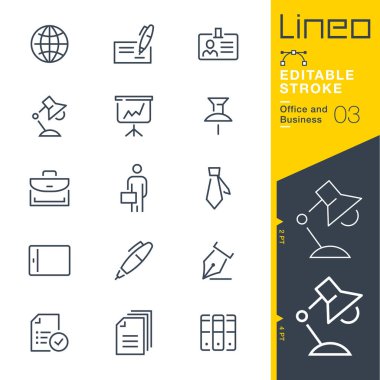 Lineo düzenlenebilir kontur - ofis ve iş hattı simgeler