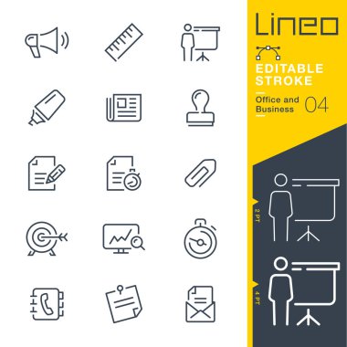Lineo düzenlenebilir kontur - ofis ve iş hattı simgeler