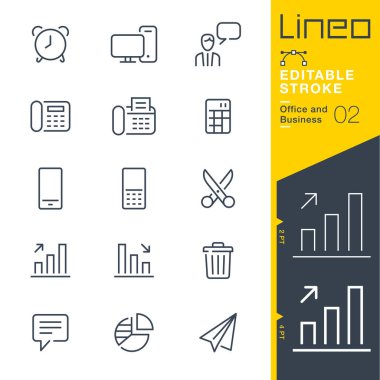 Lineo düzenlenebilir kontur - ofis ve iş hattı simgeler