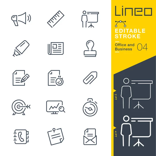 Lineo Editable Stroke Піктограми Office Business Line — стоковий вектор