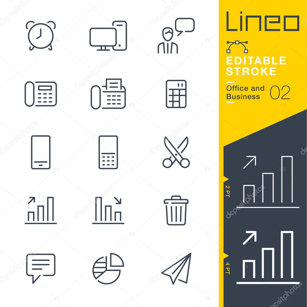 Lineo Editable Stroke - Office and Business line icons