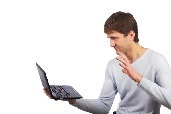 Man with laptop. — Stock Photo, Image