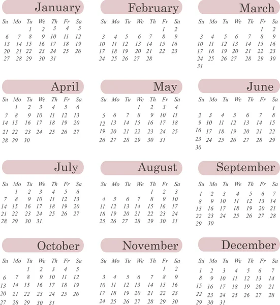 Ons stijl 2013 kalender — Stockvector
