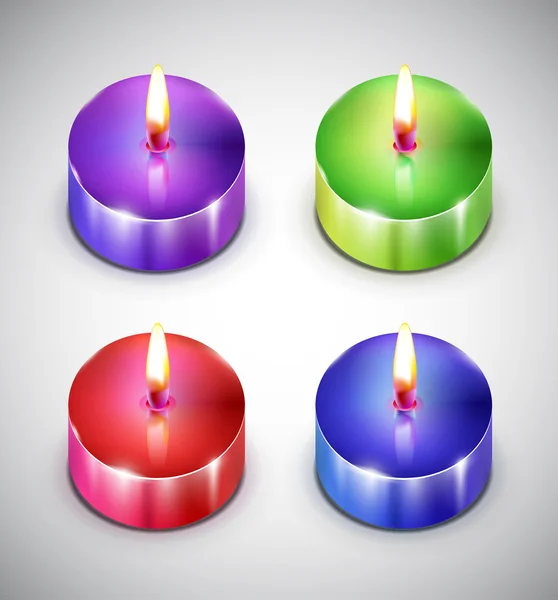 Ícones de vela de aroma — Vetor de Stock