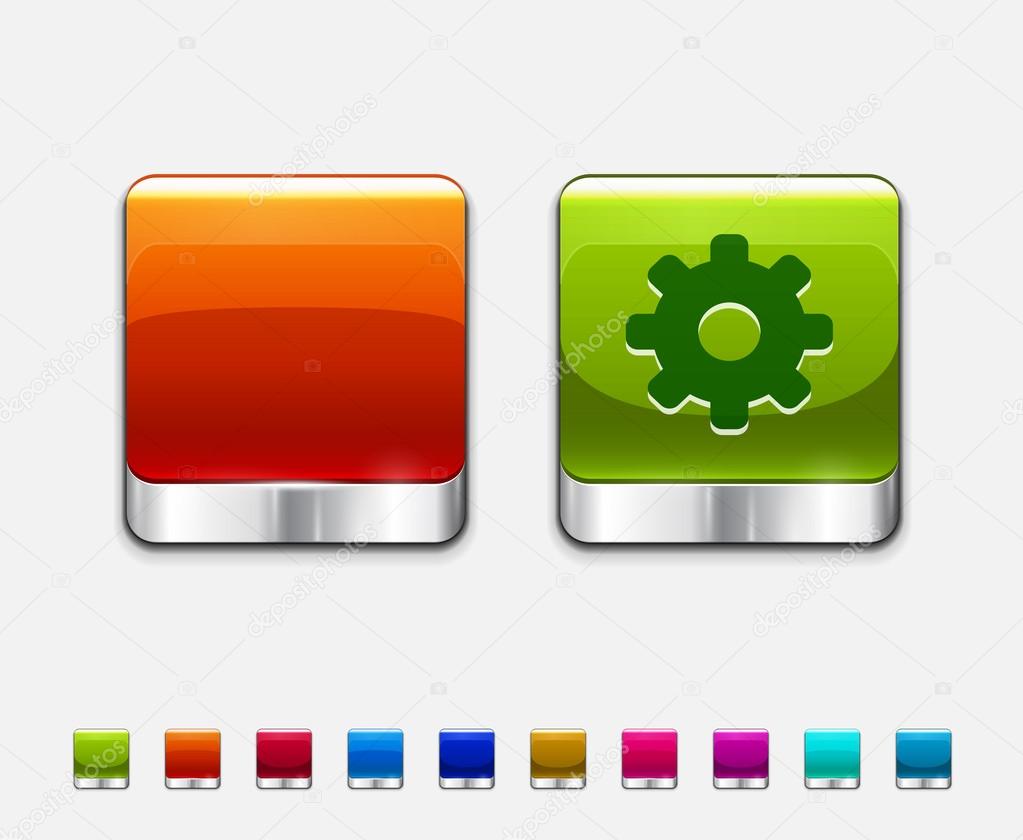Glossy color templates for square buttons