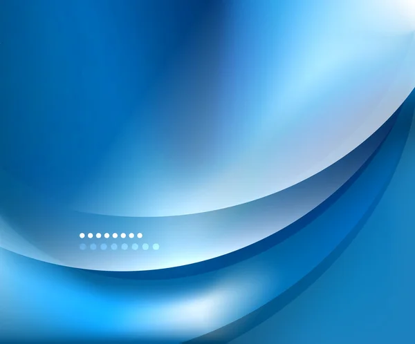 光滑的蓝色波浪模板 — 图库矢量图片
