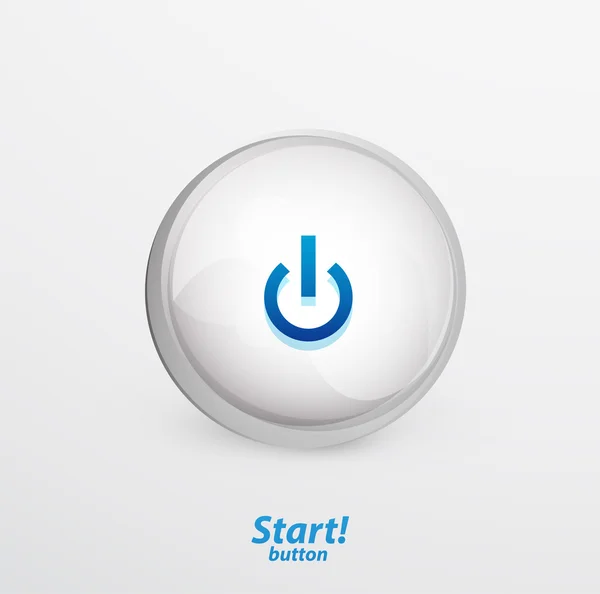 Blue vector start button — Stock Vector