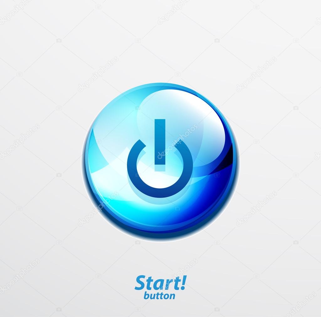 Blue vector start button