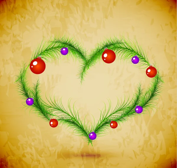 Coeur d'amour de Noël — Image vectorielle