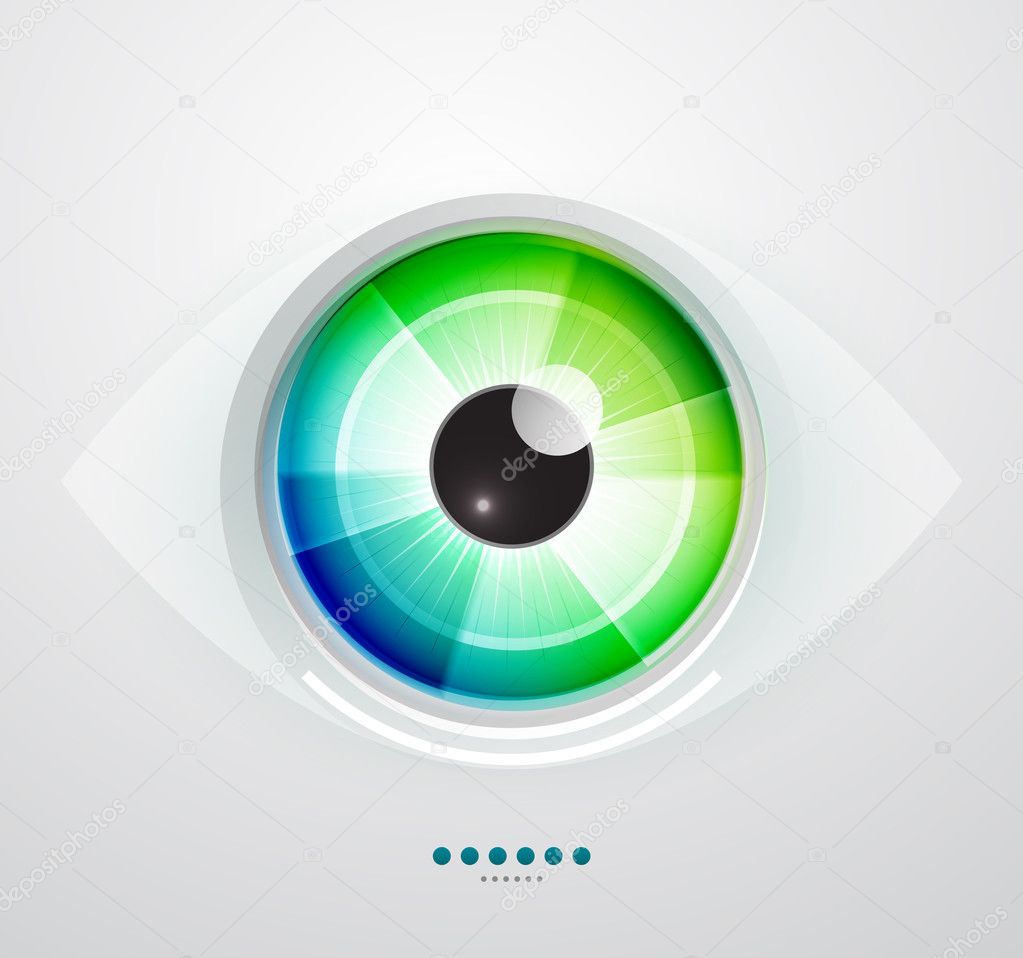 Vector color eye design. Hi-tech concept