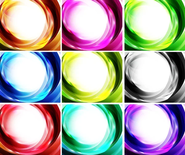 Set swirl achtergronden — Stockvector