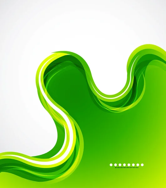 Grüne Öko-Welle abstrakter Vektor Hintergrund — Stockvektor