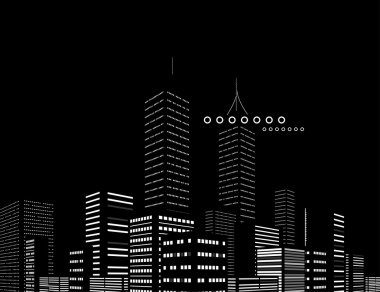 gece modern şehir vektör arka plan
