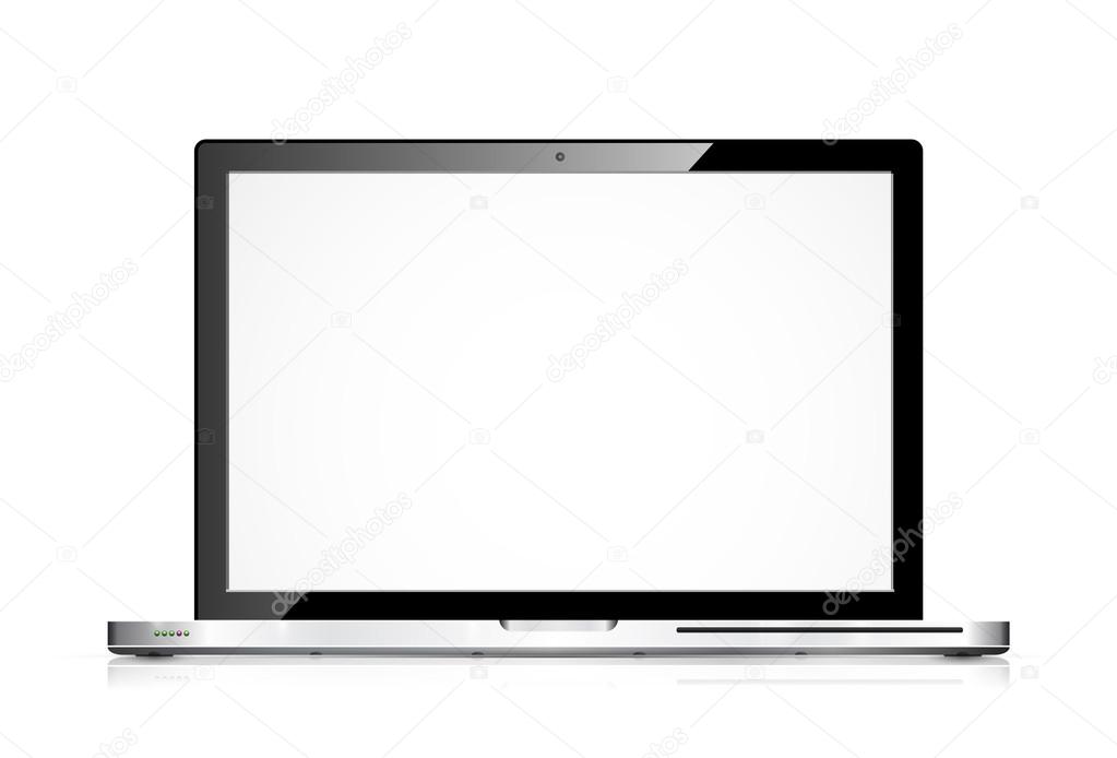 Vector modern laptop isolated on white