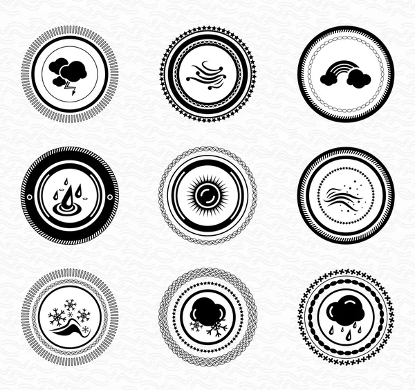 Etiquettes et badges rétro noirs : nature — Image vectorielle