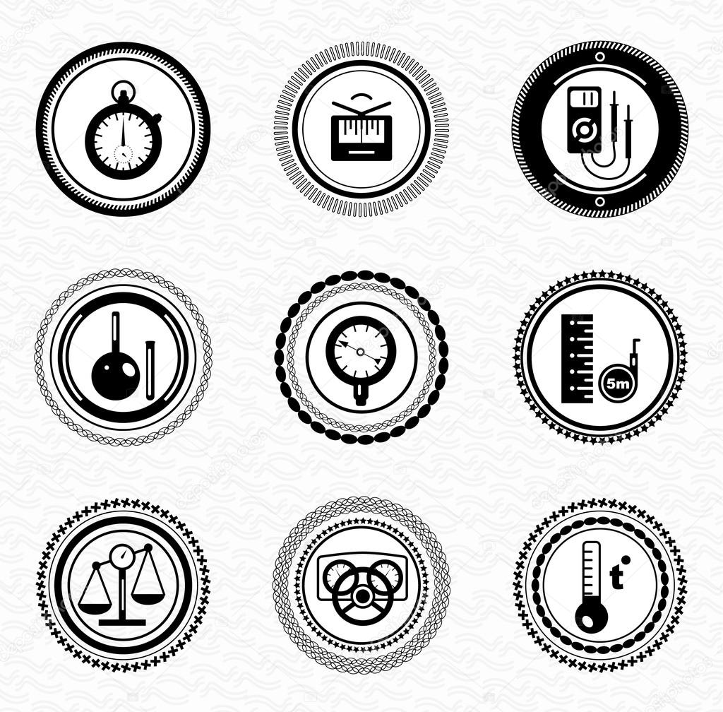 Black retro labels and badges: business statistic