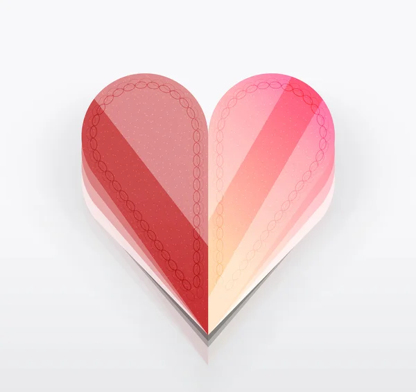 Kırmızı Sevgililer günü kağıt kartı. Vektör çizim — Stok Vektör