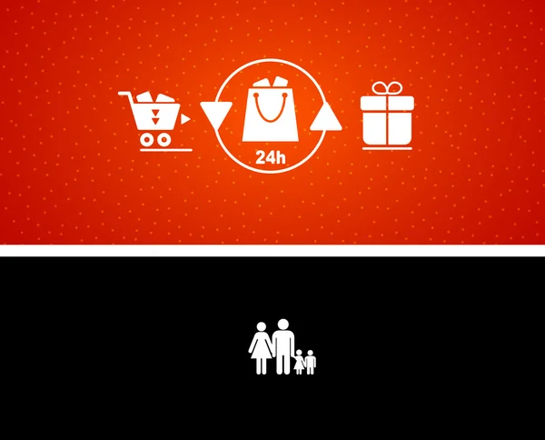 Векторна ілюстрація покупки та подання подарунків — стоковий вектор