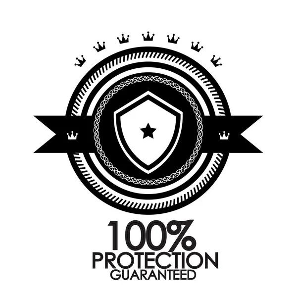 Etiqueta retro retro negra de la vendimia jalá insignia jalá sello de protección — Vector de stock
