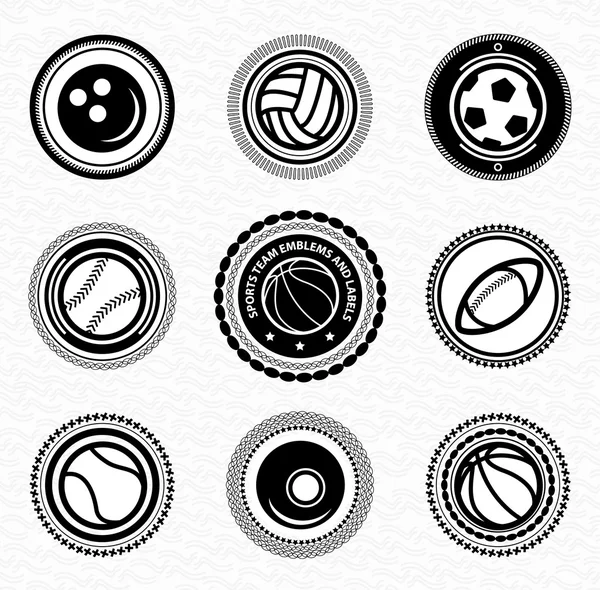 Sports team vitage retro badges and labels — Stock Vector