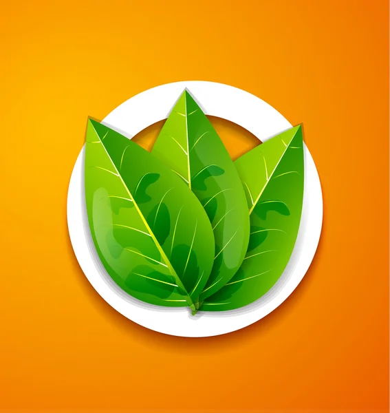 Natur-Applikation Hintergrund. grüne Blätter — Stockvektor