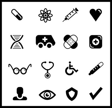siyah tıp Icon set