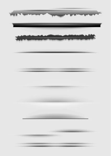 Conjunto vectorial de divisores abstractos aislados en gris — Archivo Imágenes Vectoriales